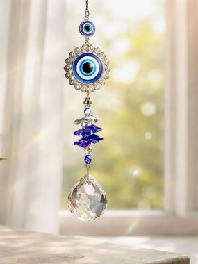 NWT Evil eye blue hanging prism Suncatcher!40cm/15.7”